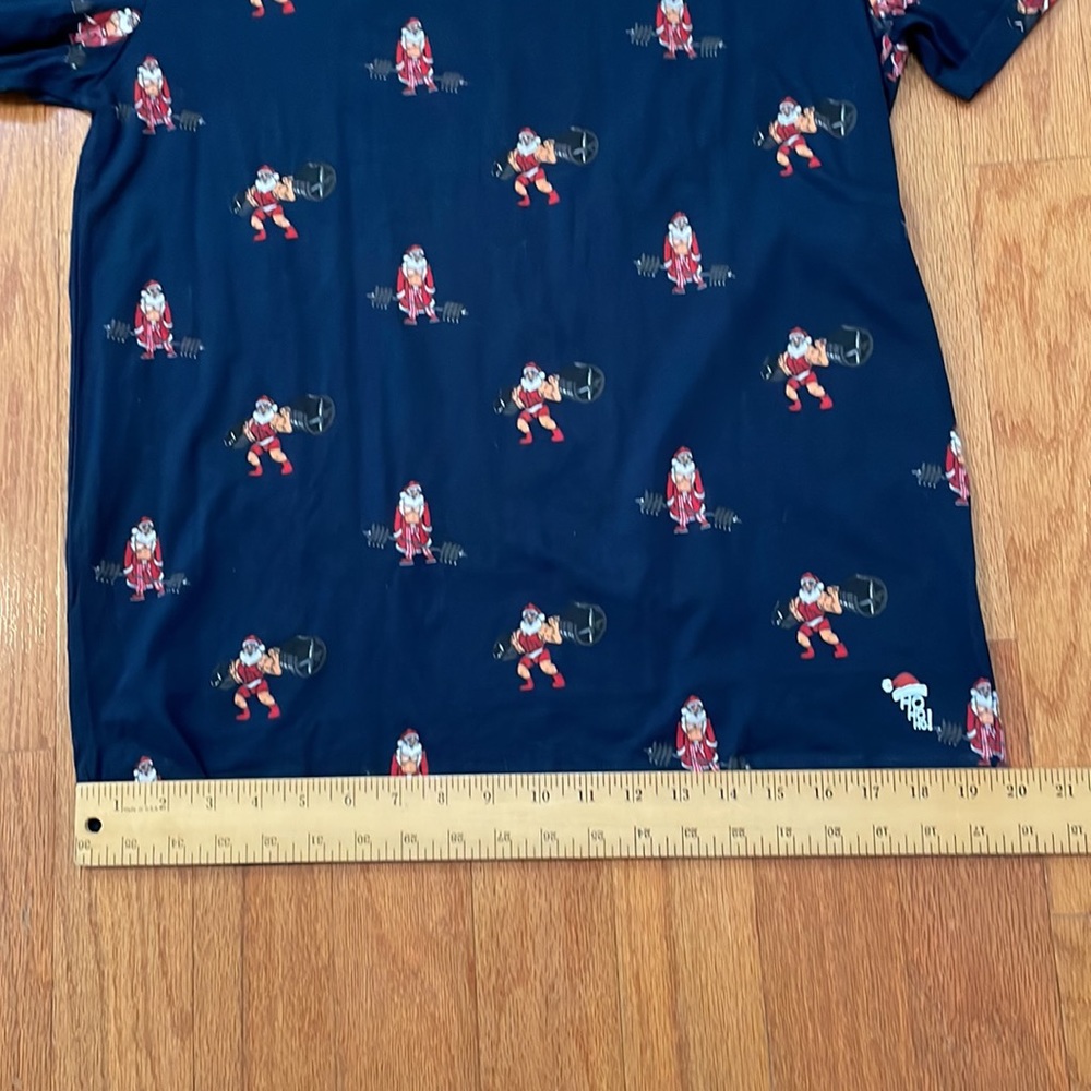 Denim and Flower Ricky Singh Santa Merry Fitness Shirt Size Large Short Sleeve - Picture 13 of 16
